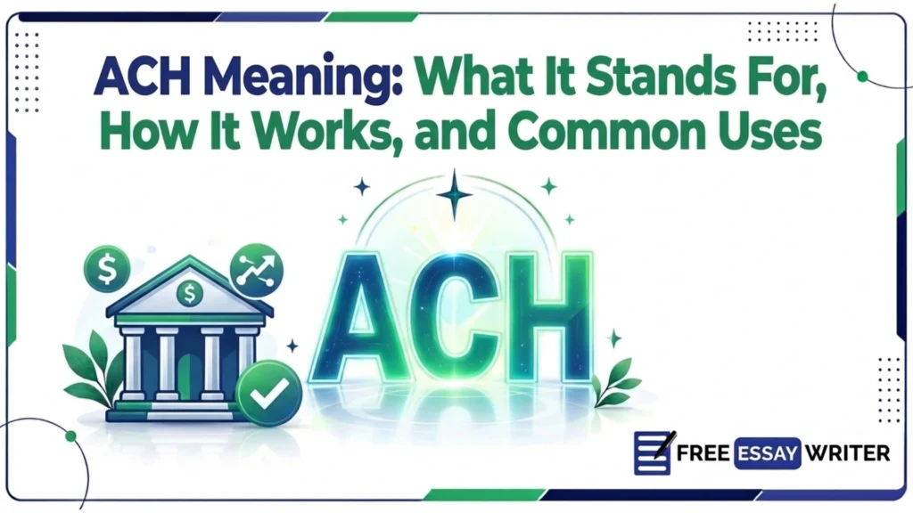 ACH Meaning What It Stands For, How It Works, and Common Uses
